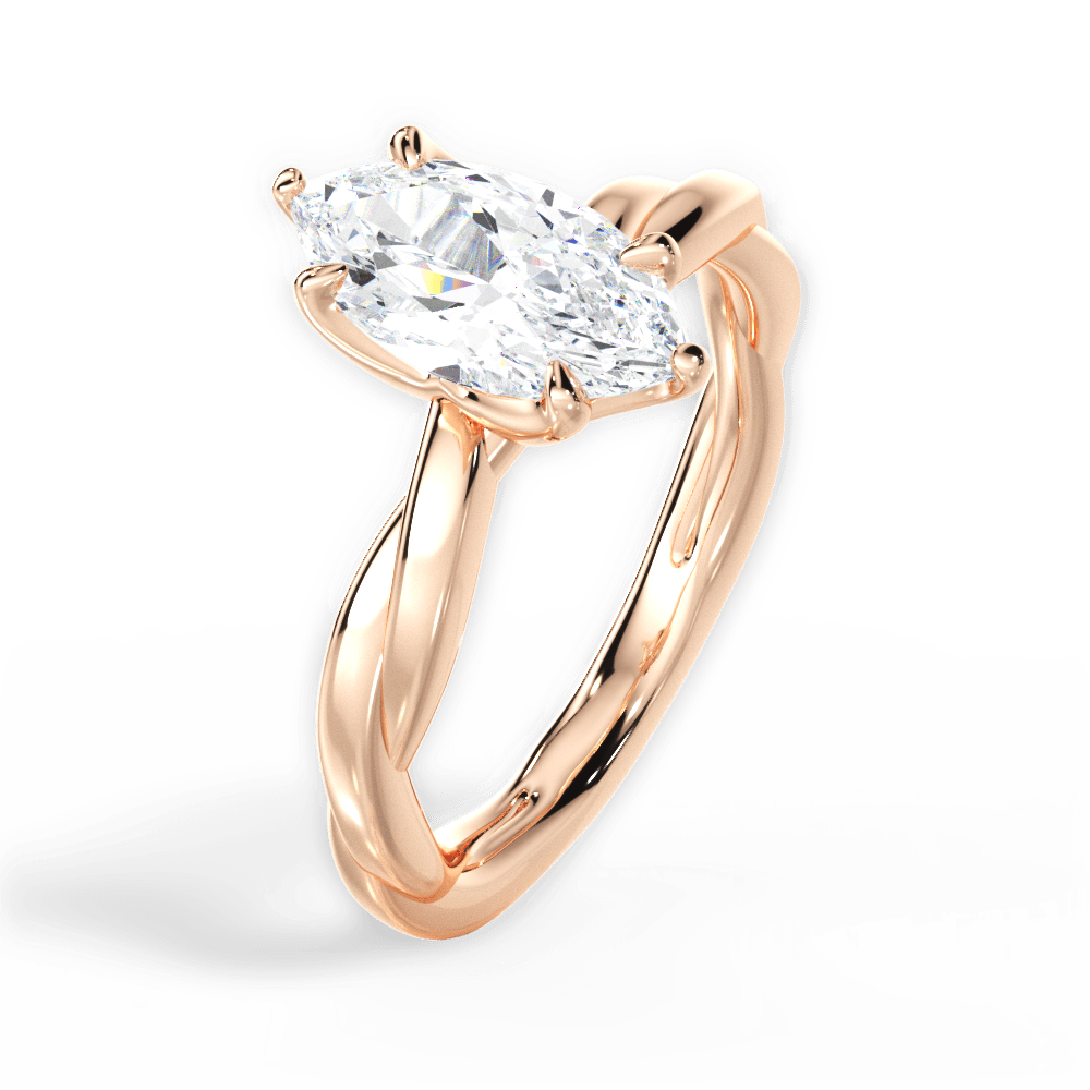 14kt Rose Gold/18kt Rose Gold/marquise/side