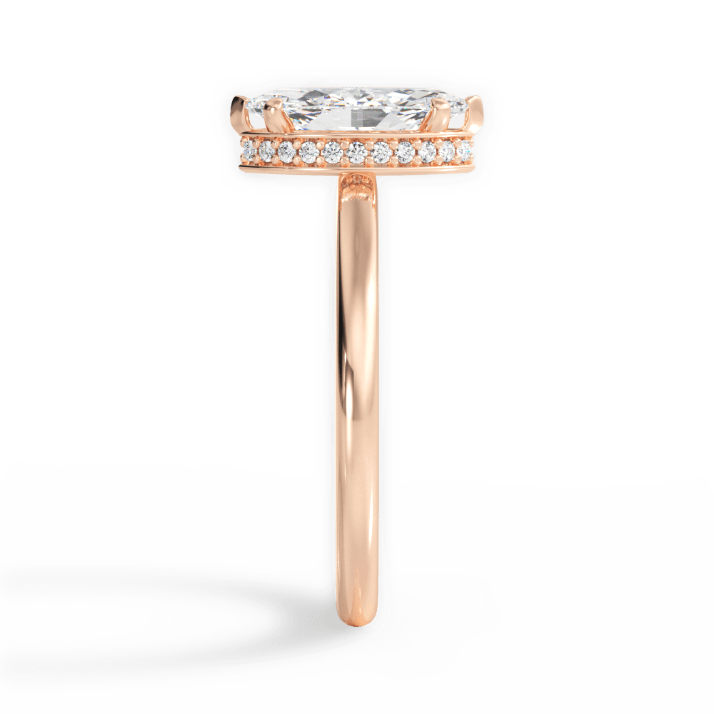 14kt Rose Gold/18kt Rose Gold/marquise/side