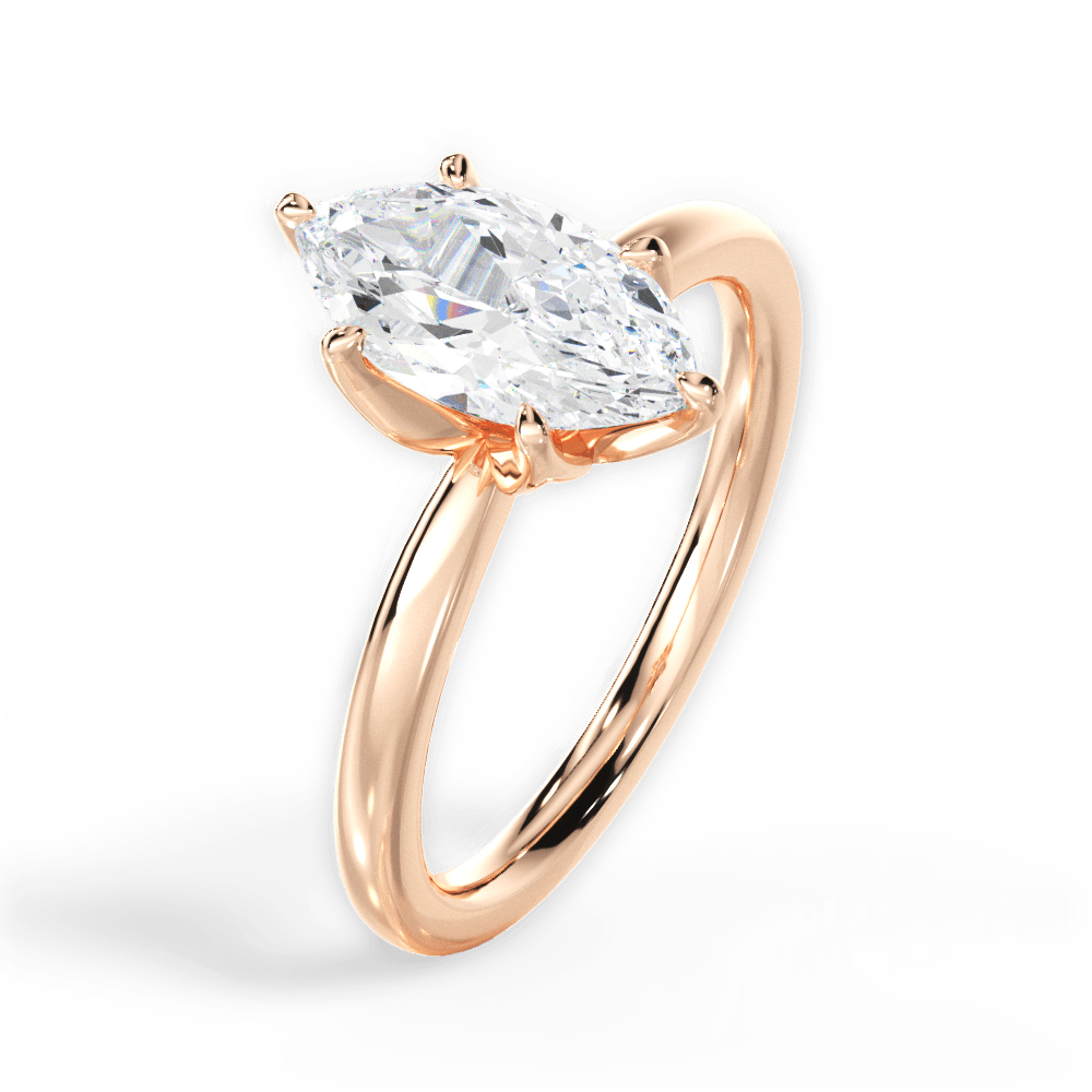 14kt Rose Gold/18kt Rose Gold/marquise/side