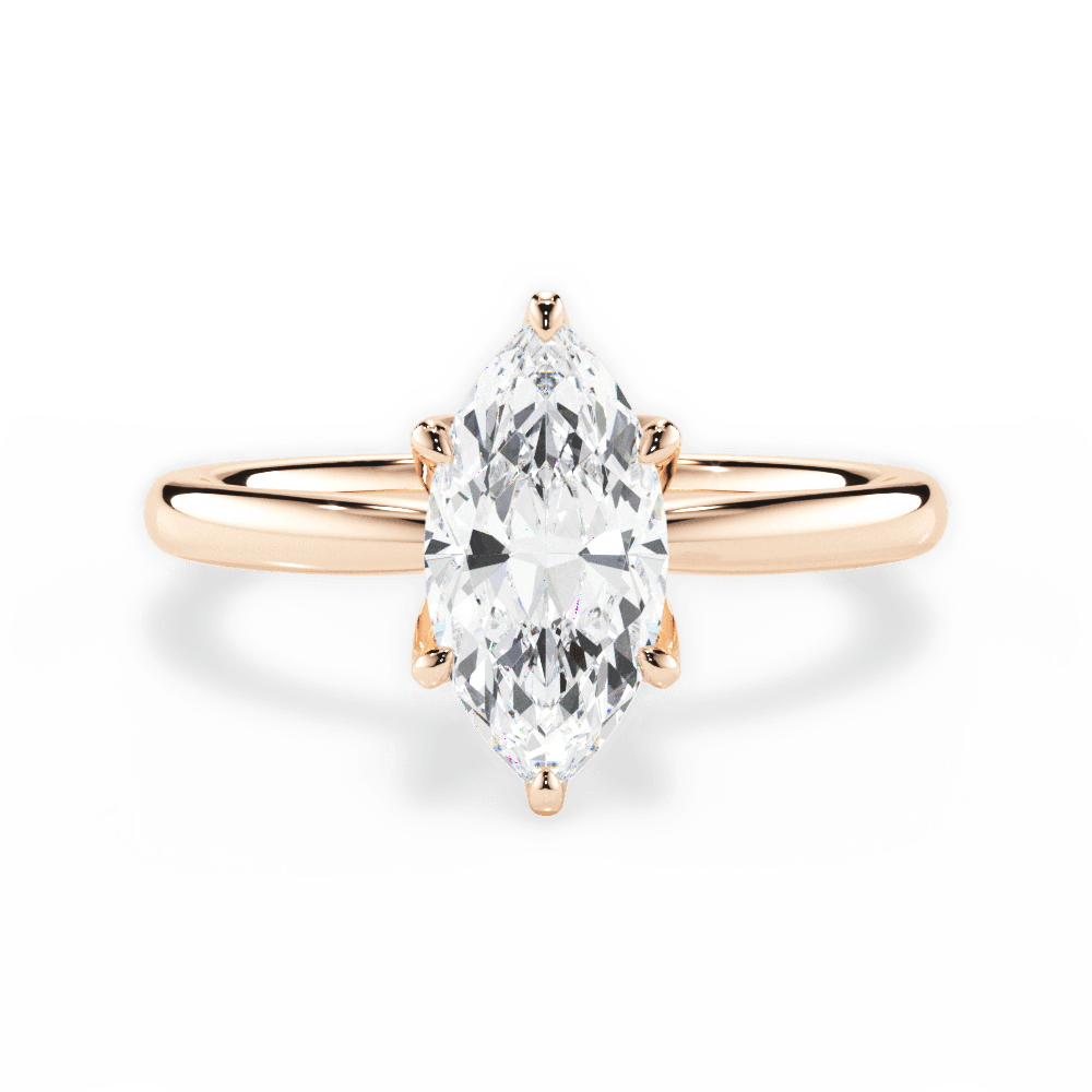 14kt Rose Gold/18kt Rose Gold/marquise/top