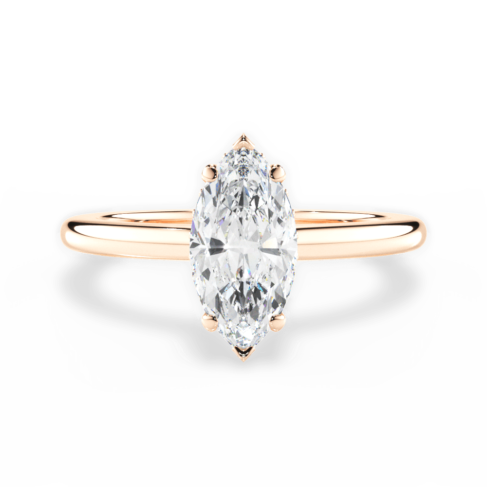 14kt Rose Gold/18kt Rose Gold/marquise/top