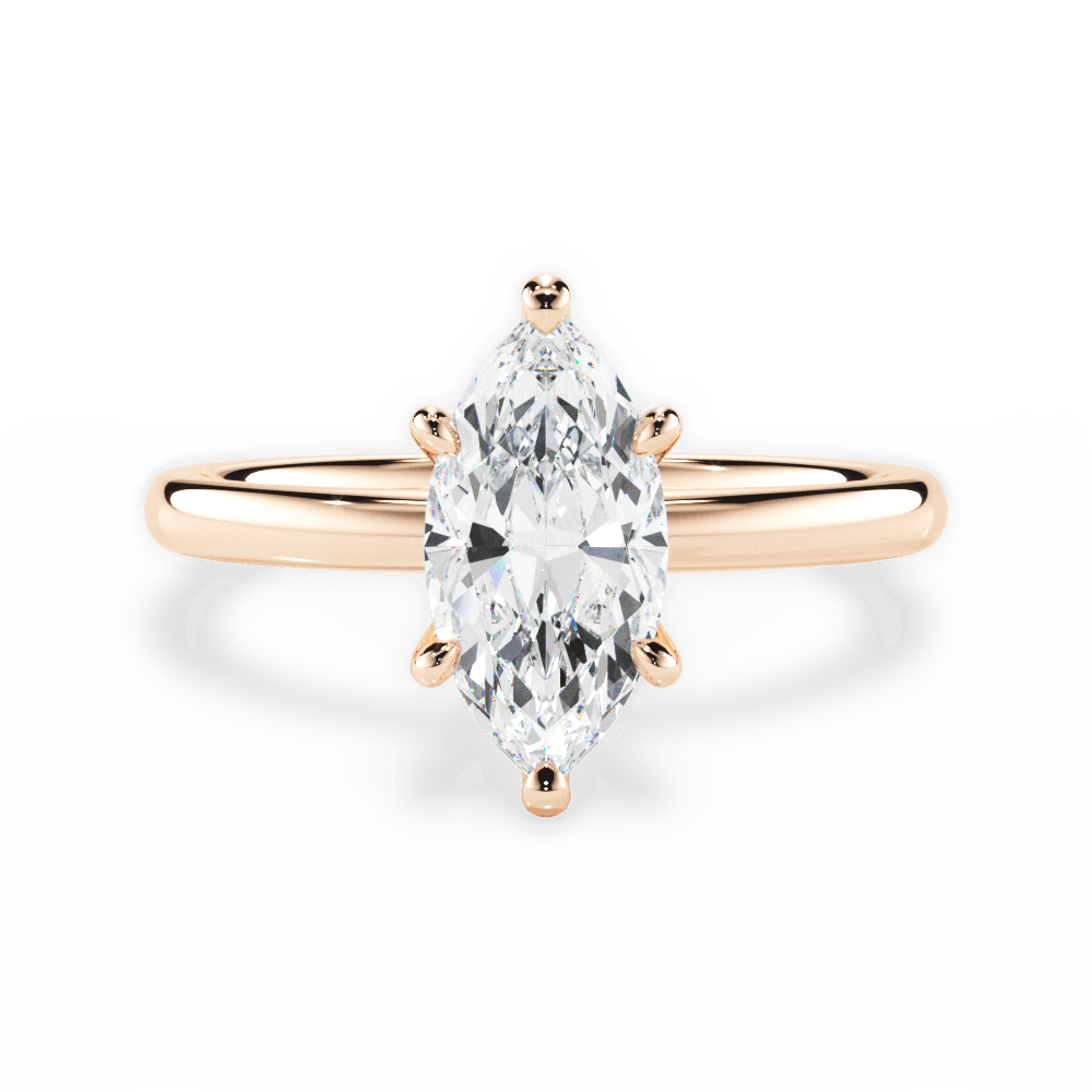 14kt Rose Gold/18kt Rose Gold/marquise/top