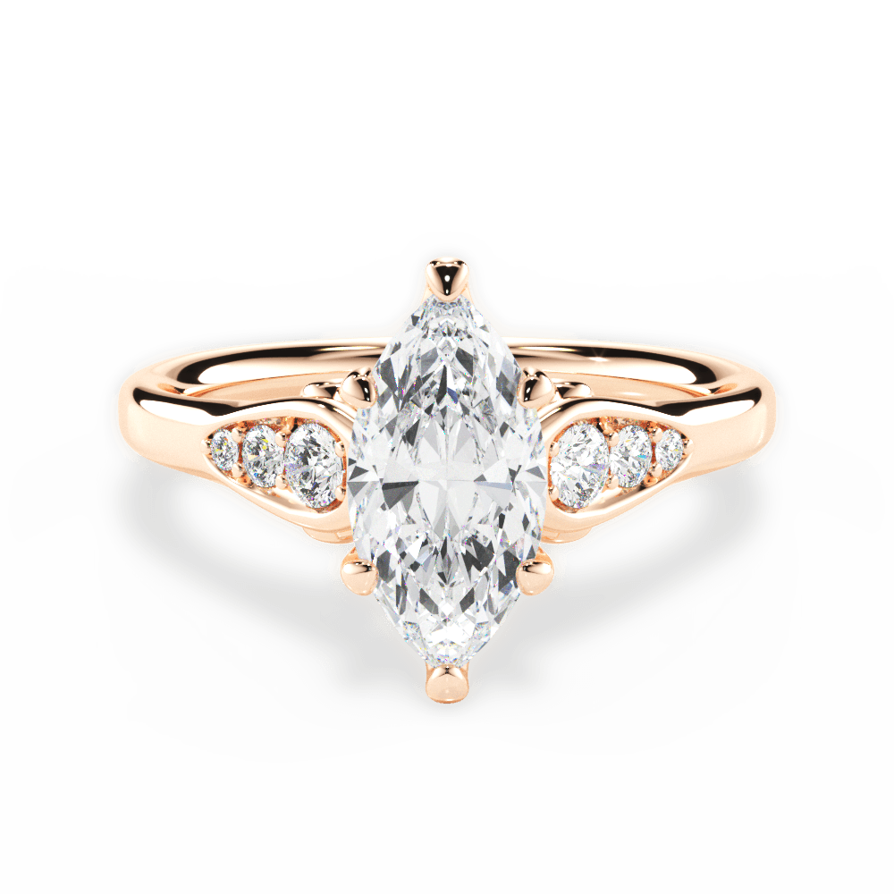 14kt Rose Gold/18kt Rose Gold/marquise/top