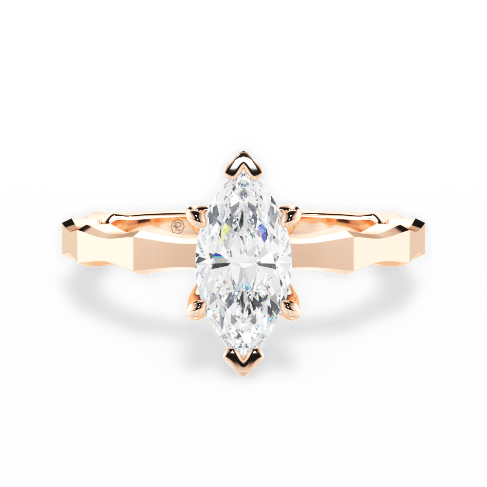 14kt Rose Gold/18kt Rose Gold/marquise/top