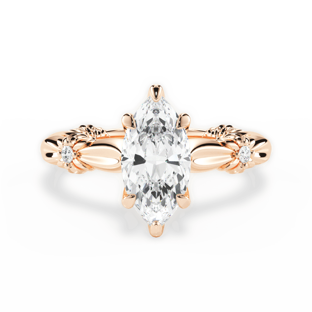 14kt Rose Gold/18kt Rose Gold/marquise/top