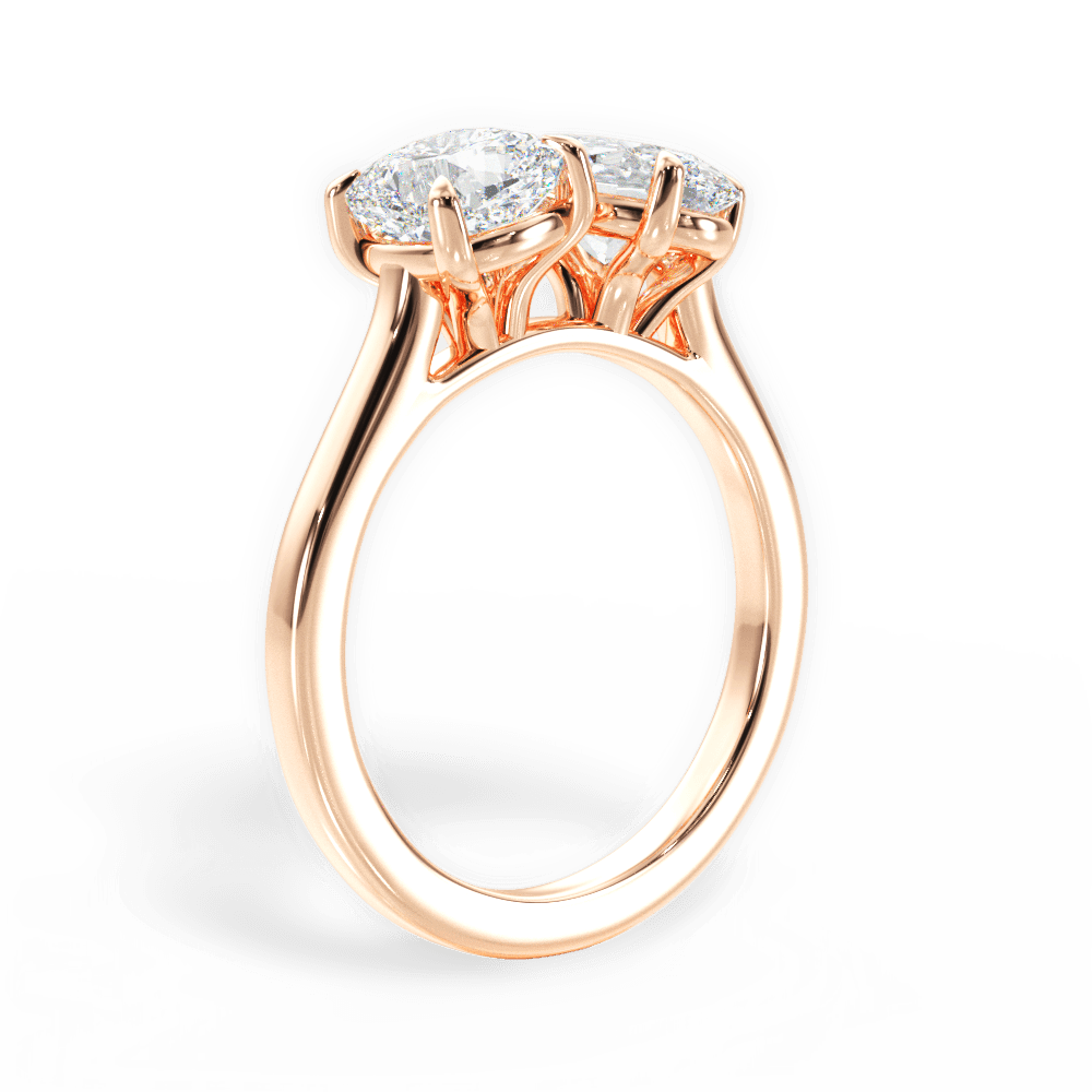 14kt Rose Gold/18kt Rose Gold/oval/front