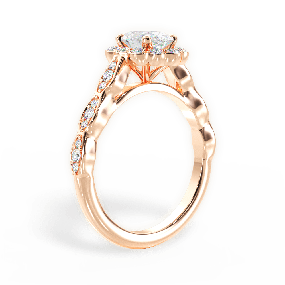 14kt Rose Gold/18kt Rose Gold/oval/front