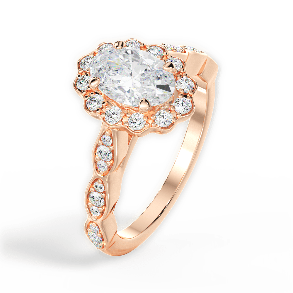 14kt Rose Gold/18kt Rose Gold/oval/side