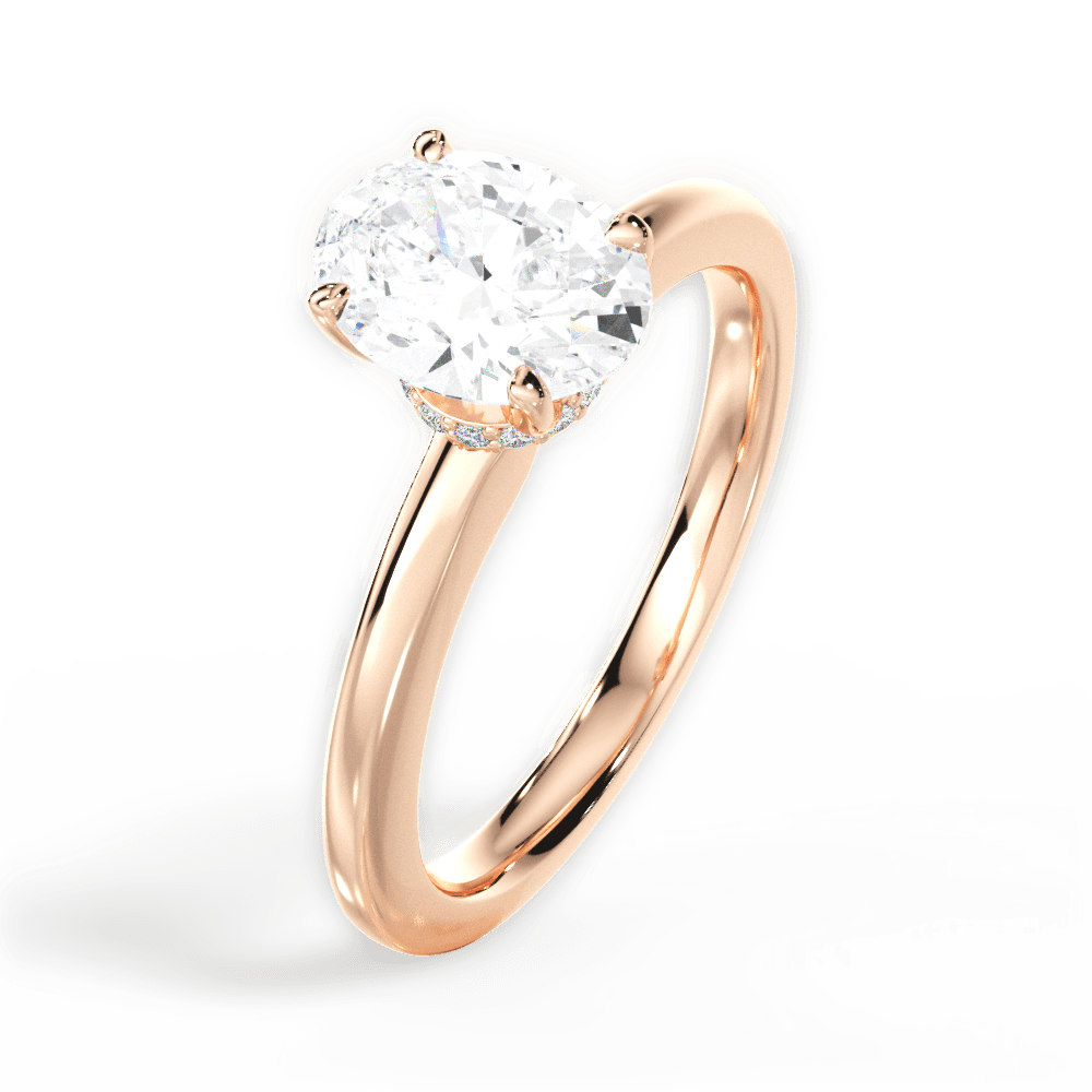 14kt Rose Gold/18kt Rose Gold/oval/side