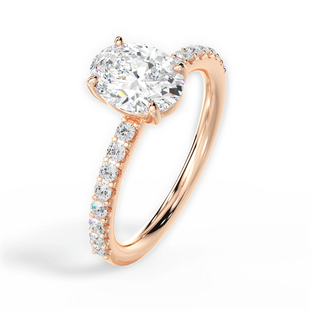 14kt Rose Gold/18kt Rose Gold/oval/side