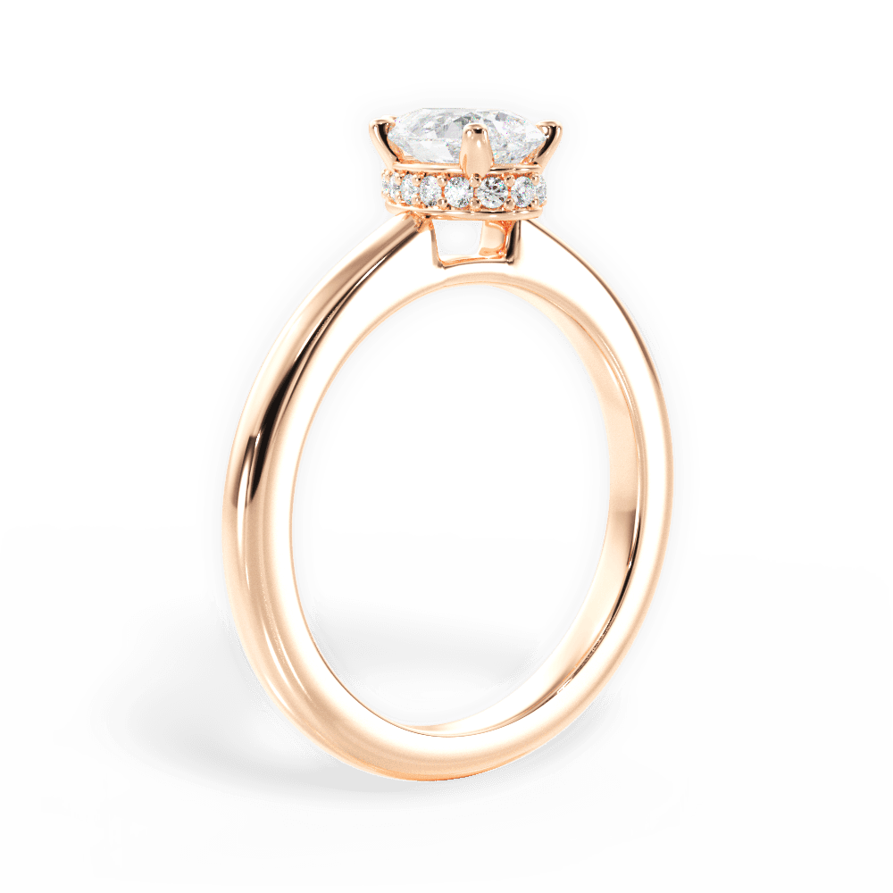 14kt Rose Gold/18kt Rose Gold/pear/front