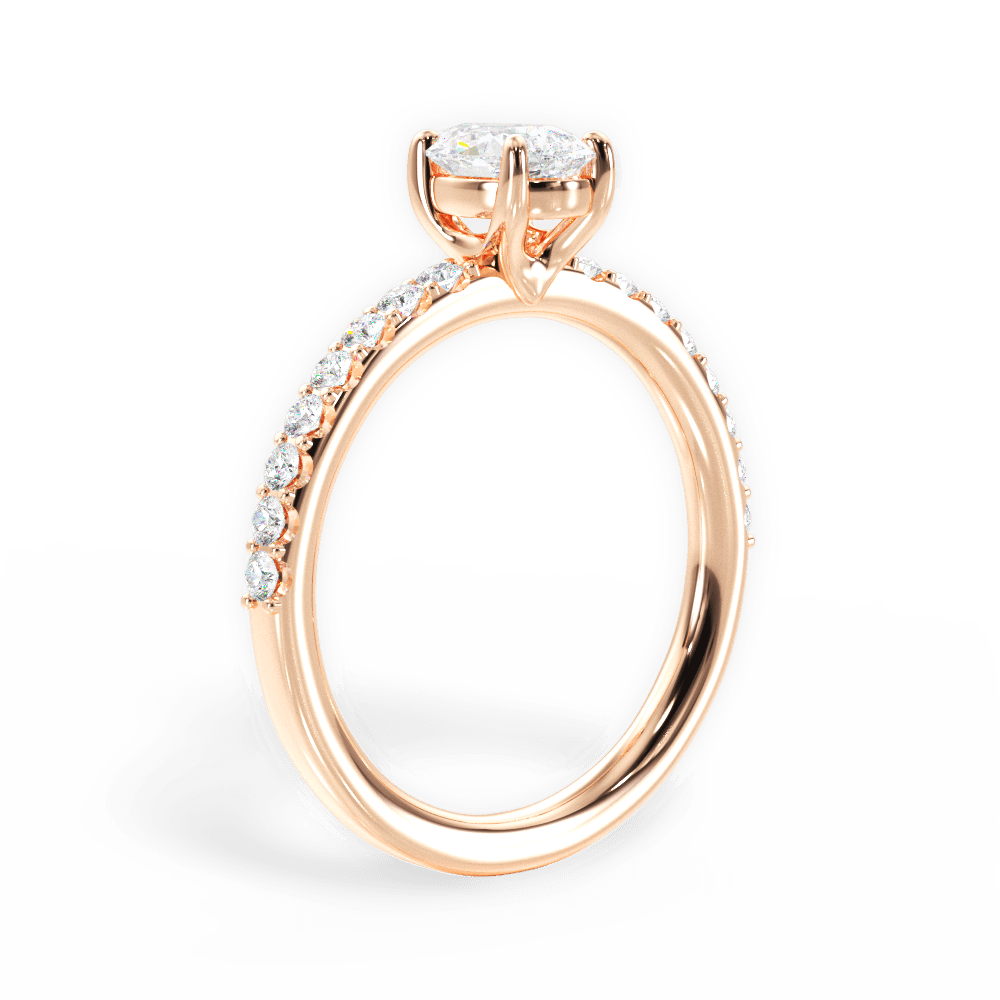 14kt Rose Gold/18kt Rose Gold/pear/front