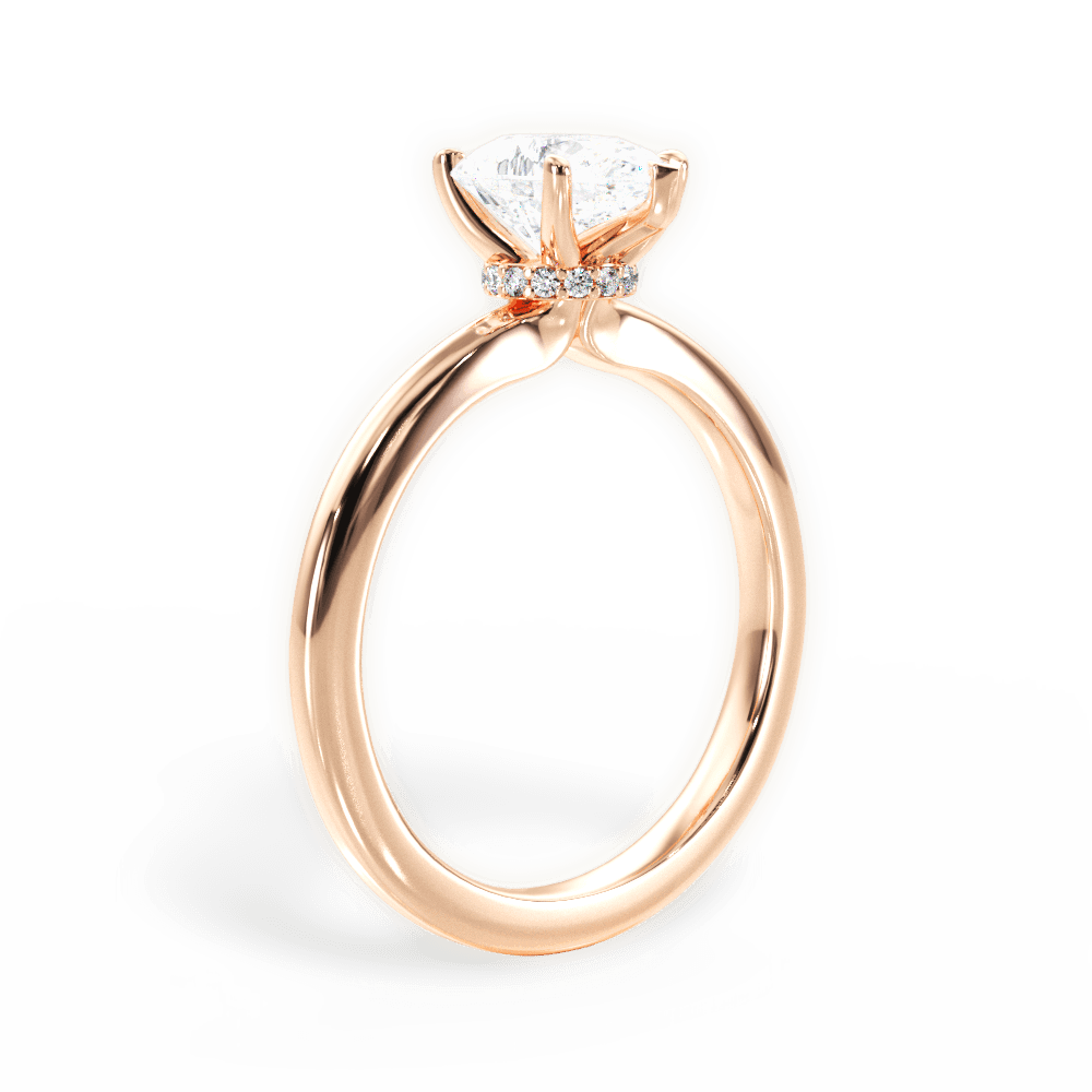 14kt Rose Gold/18kt Rose Gold/pear/front