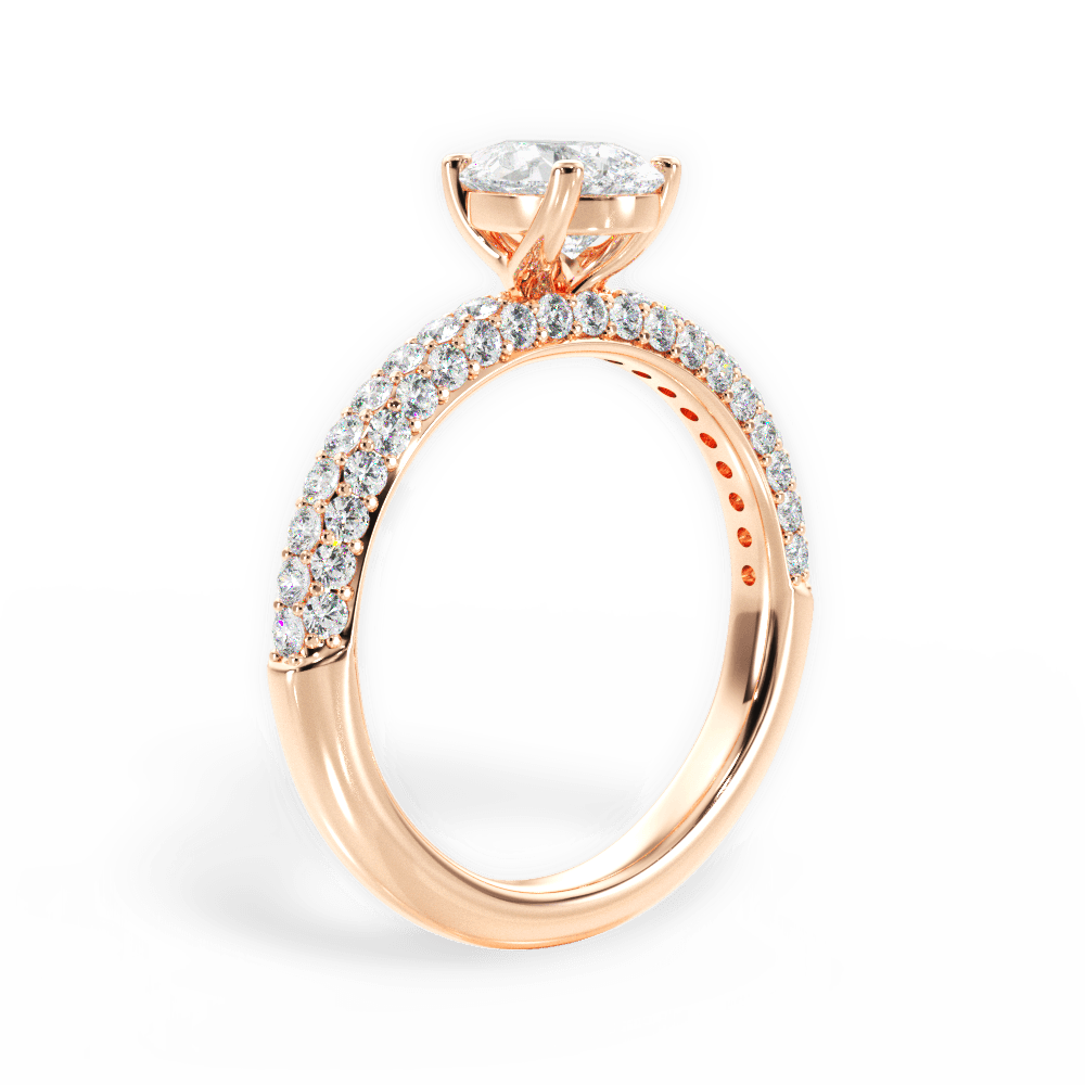 14kt Rose Gold/18kt Rose Gold/pear/front