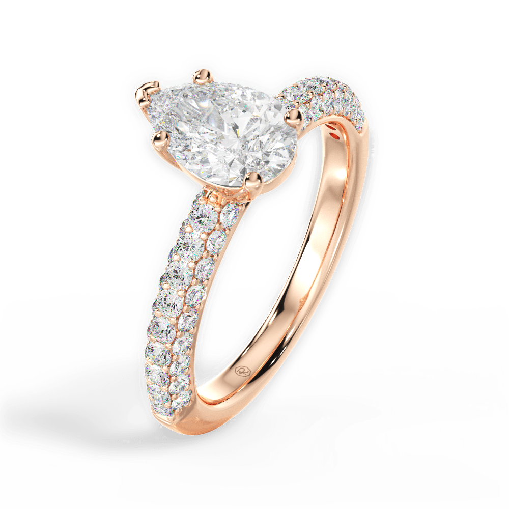 14kt Rose Gold/18kt Rose Gold/pear/perspective