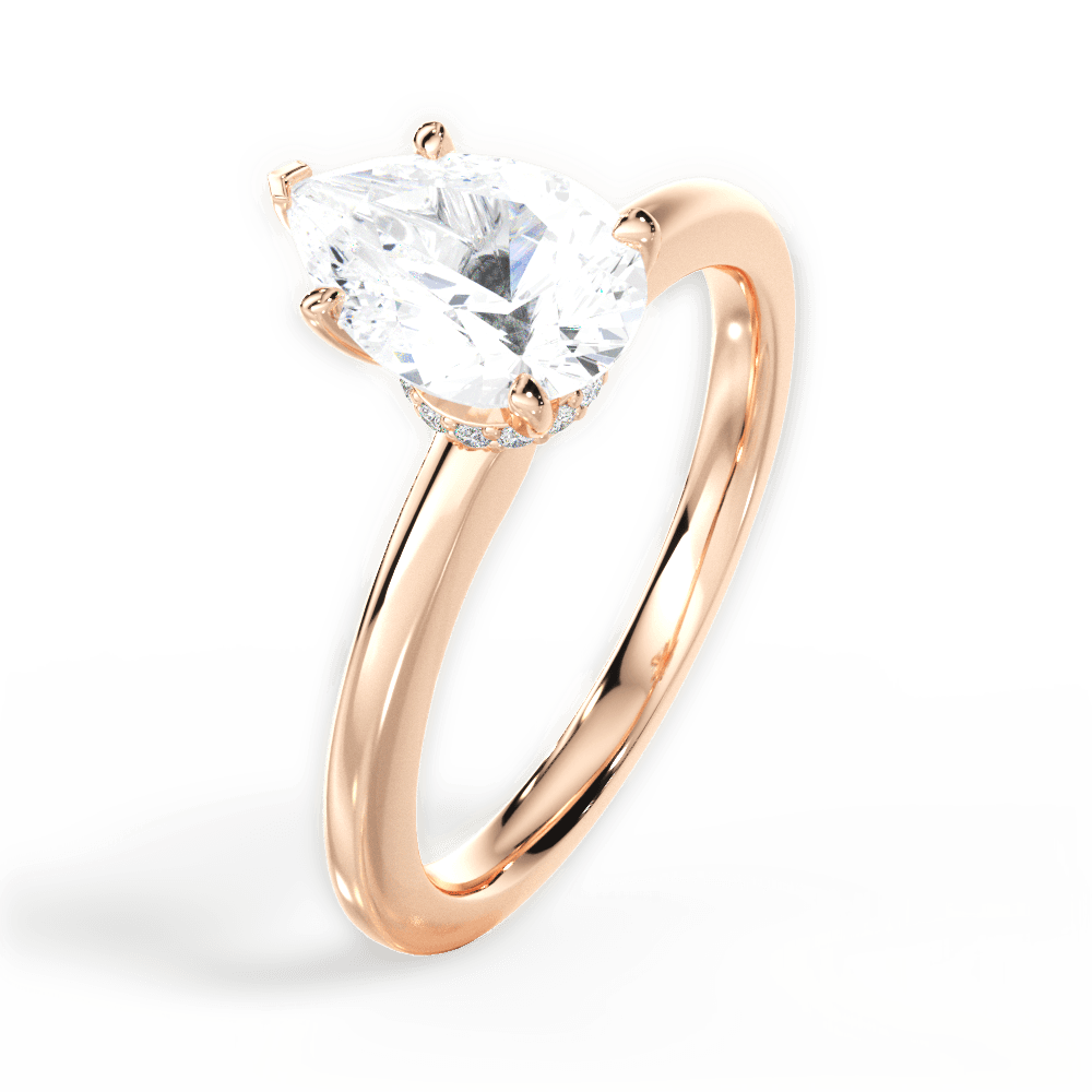 14kt Rose Gold/18kt Rose Gold/pear/side