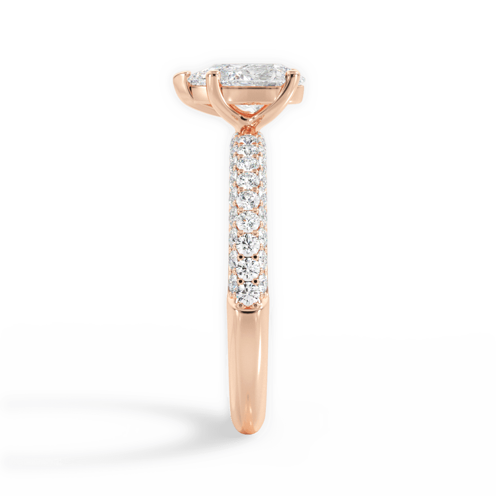 14kt Rose Gold/18kt Rose Gold/pear/side