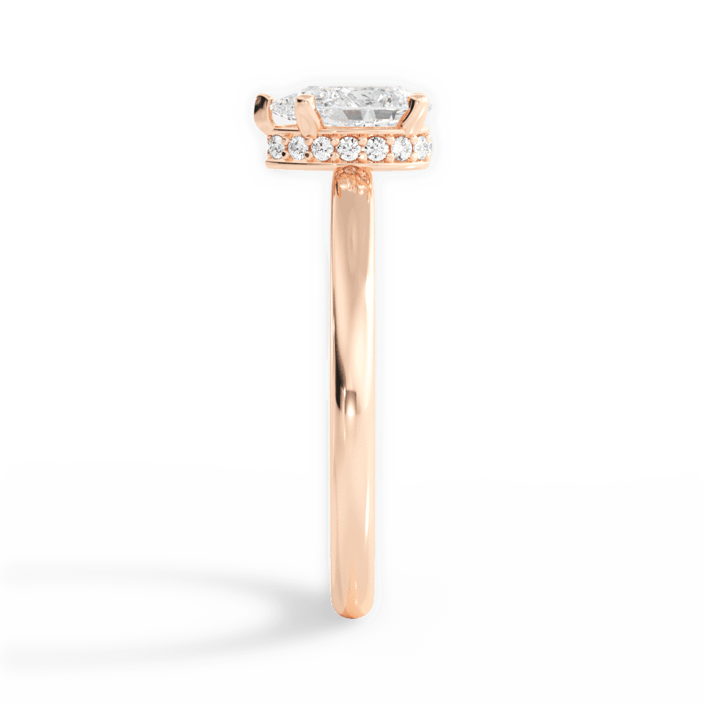 14kt Rose Gold/18kt Rose Gold/pear/side