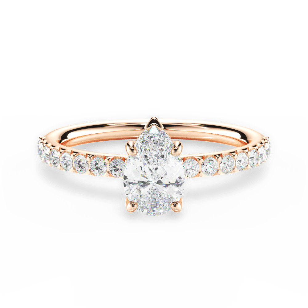 14kt Rose Gold/18kt Rose Gold/pear/top