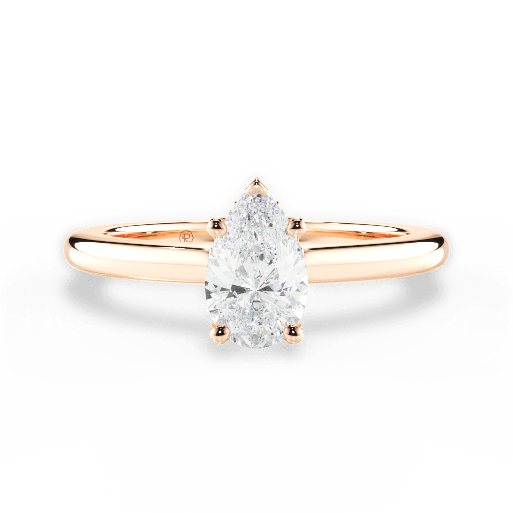 14kt Rose Gold/18kt Rose Gold/pear/top