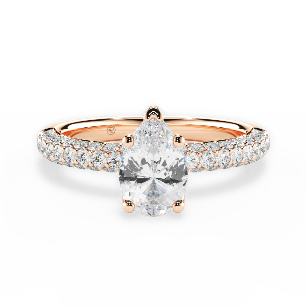 14kt Rose Gold/18kt Rose Gold/pear/top
