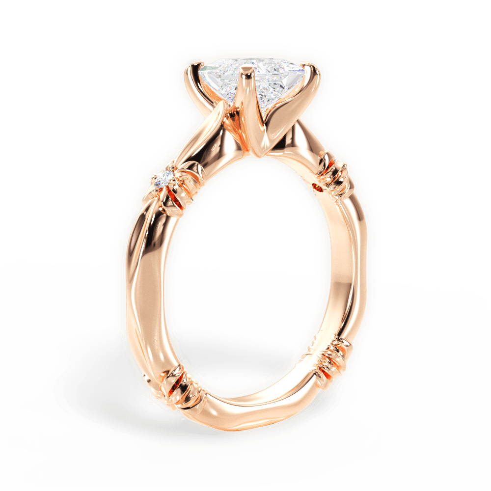 14kt Rose Gold/18kt Rose Gold/princess/front