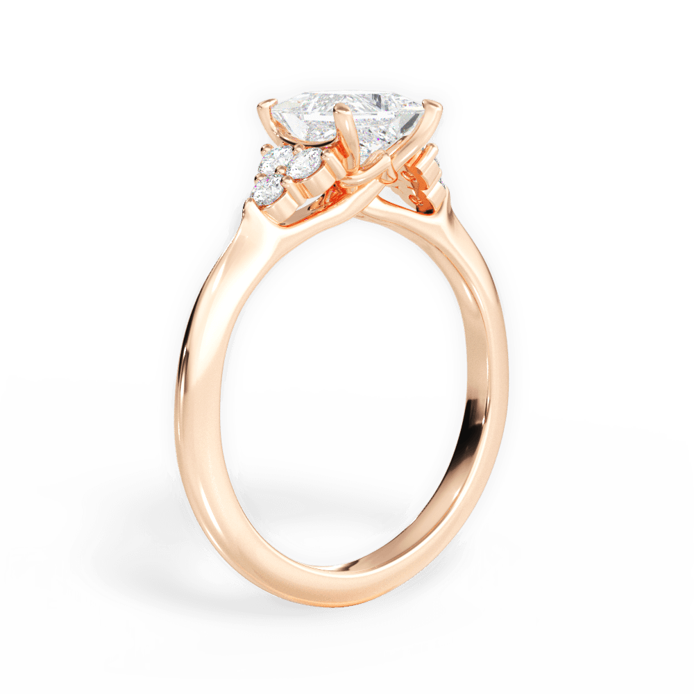 14kt Rose Gold/18kt Rose Gold/princess/front