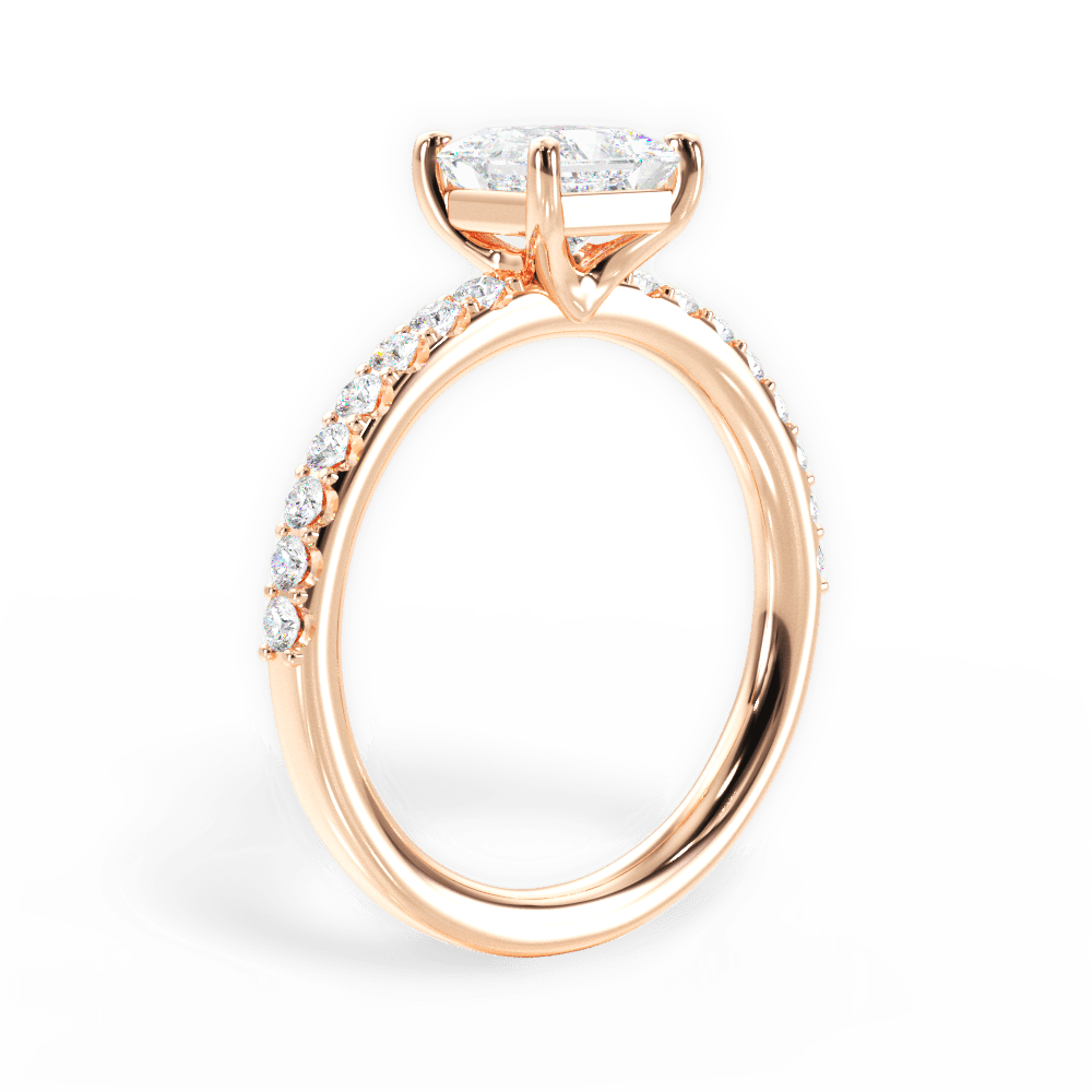 14kt Rose Gold/18kt Rose Gold/princess/front