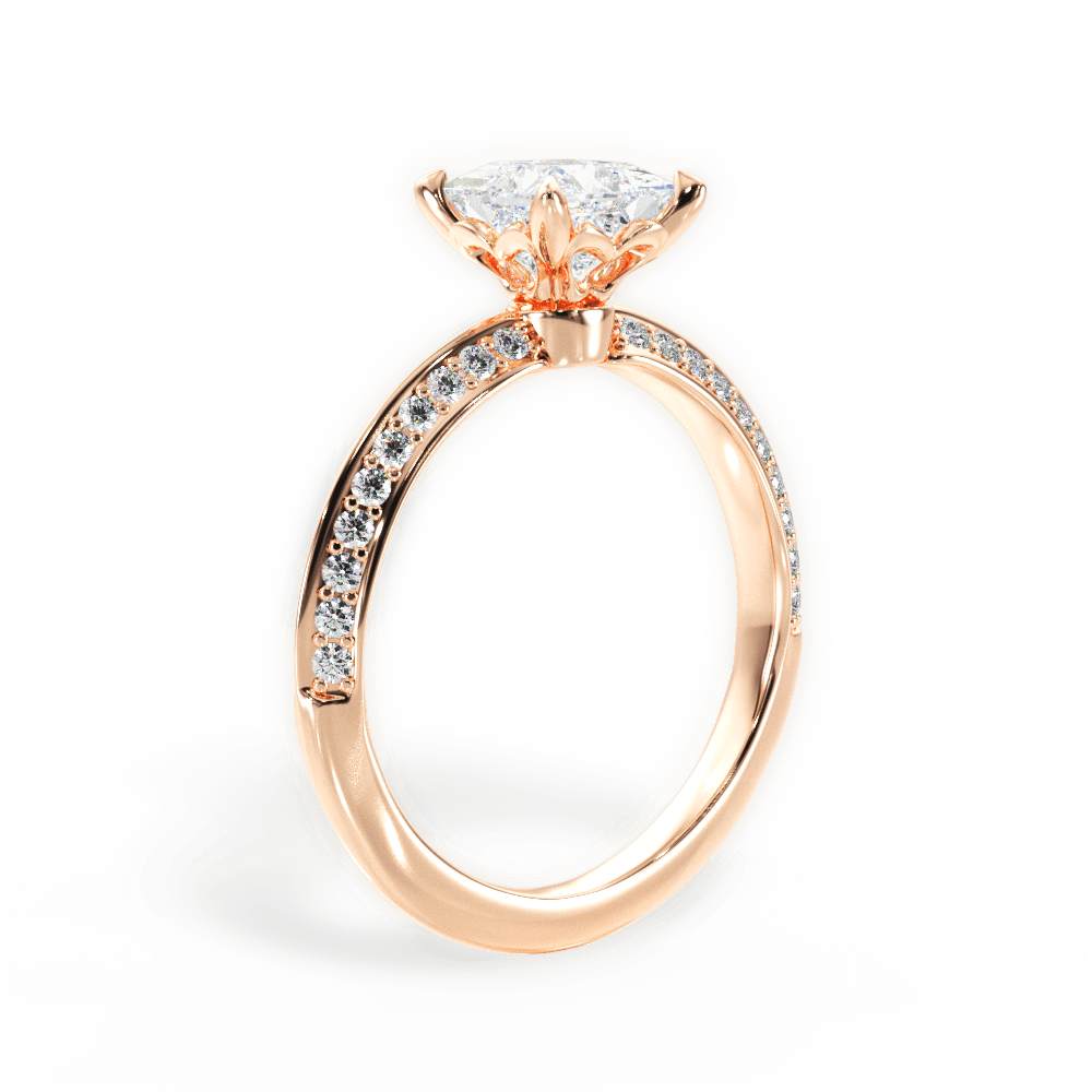 14kt Rose Gold/18kt Rose Gold/princess/front