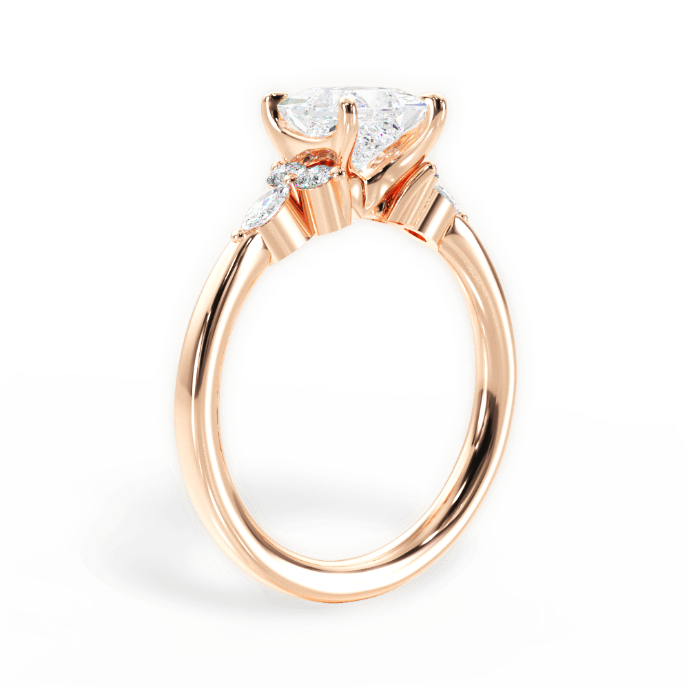 14kt Rose Gold/18kt Rose Gold/princess/front