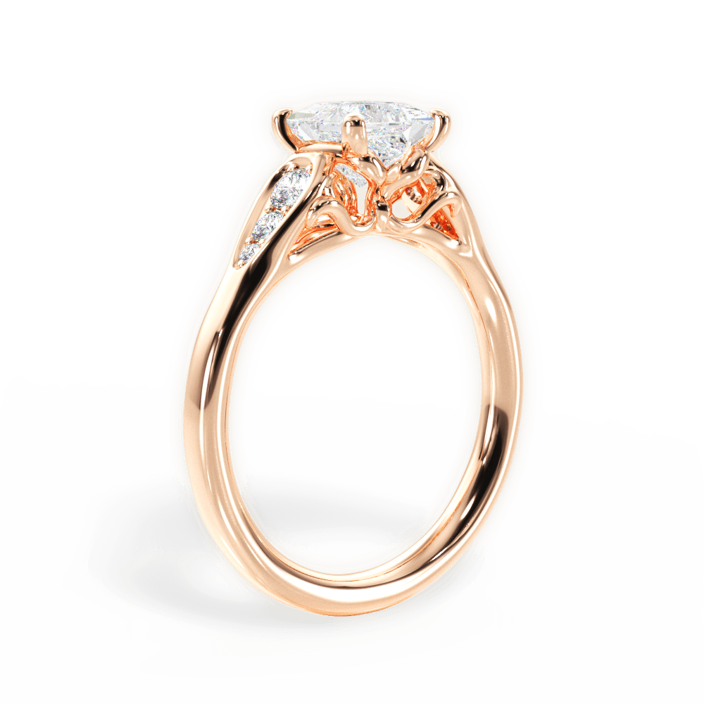 14kt Rose Gold/18kt Rose Gold/princess/front