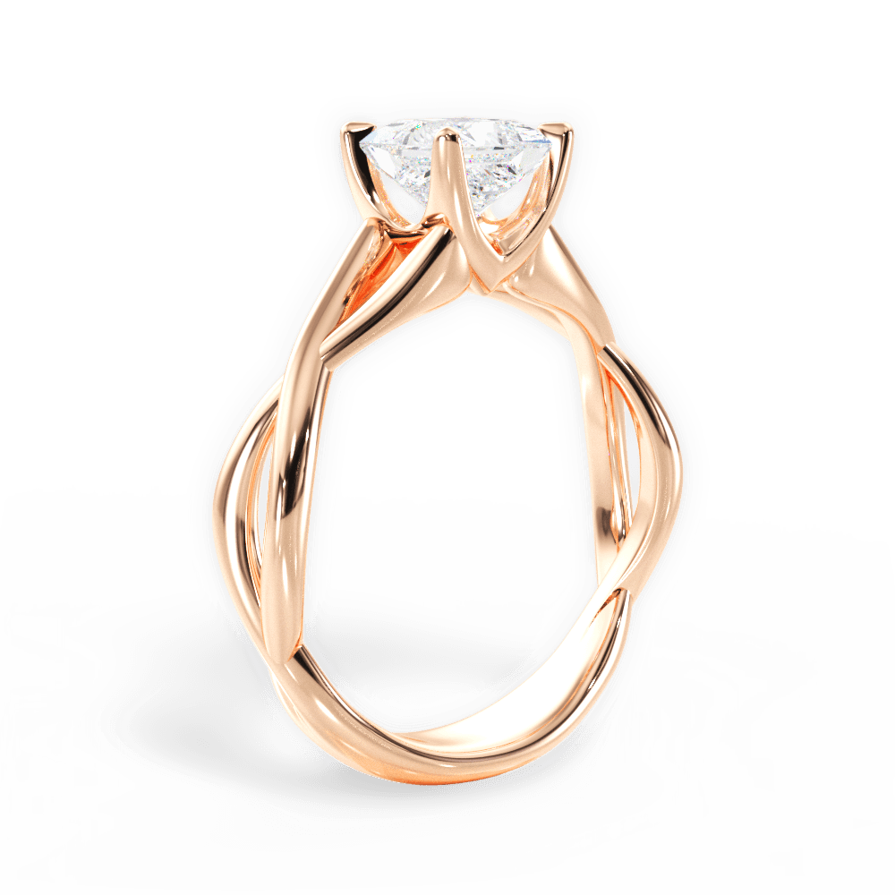 14kt Rose Gold/18kt Rose Gold/princess/front
