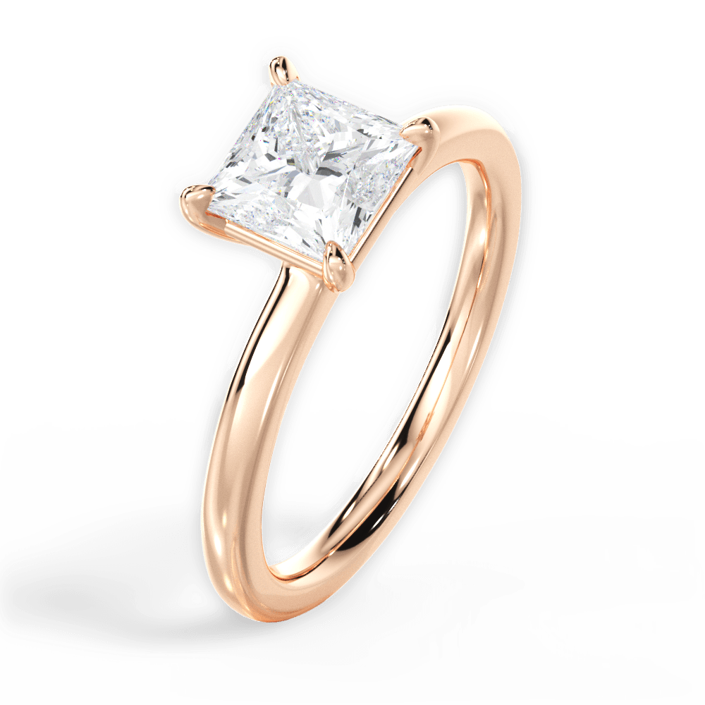 14kt Rose Gold/18kt Rose Gold/princess/perspective