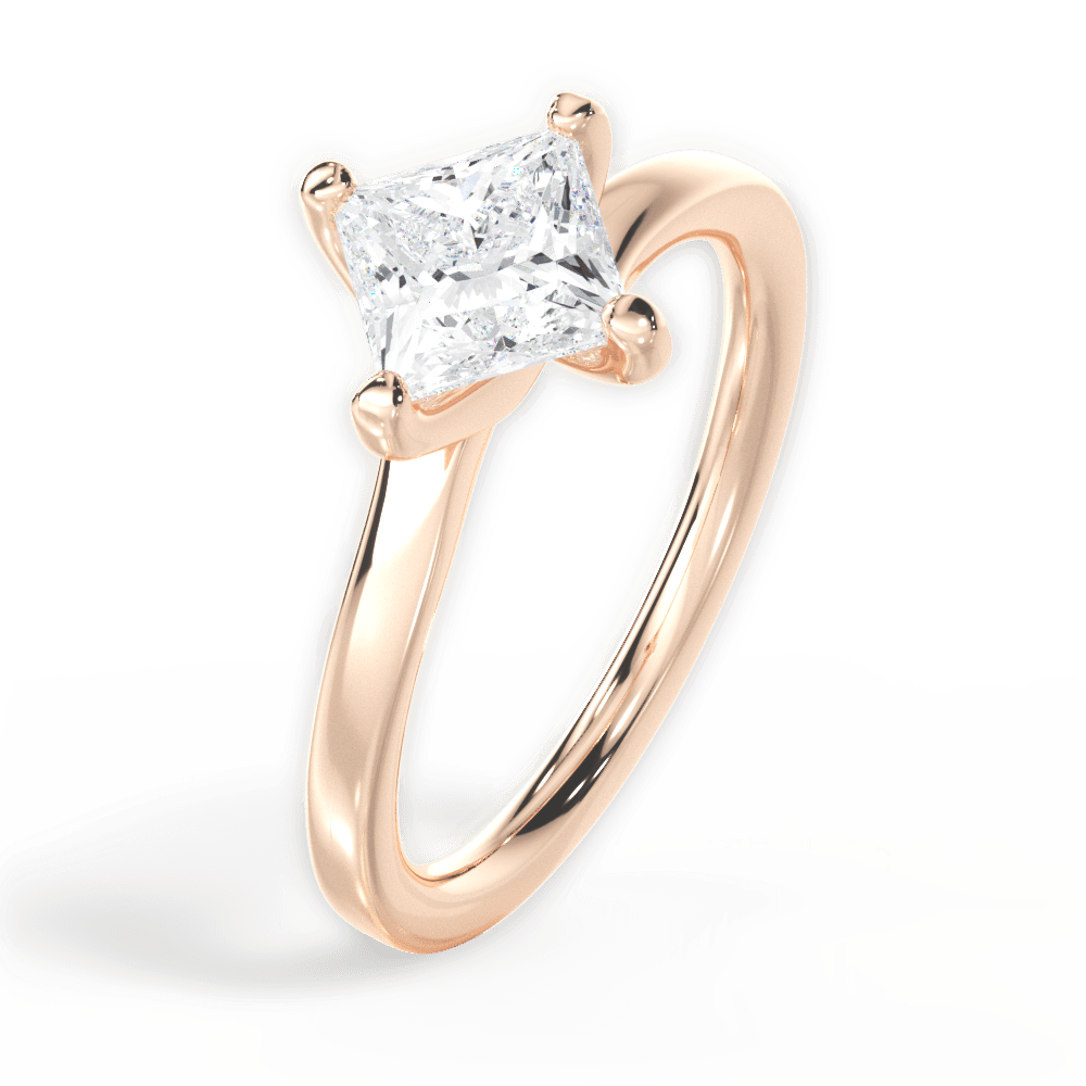 14kt Rose Gold/18kt Rose Gold/princess/perspective