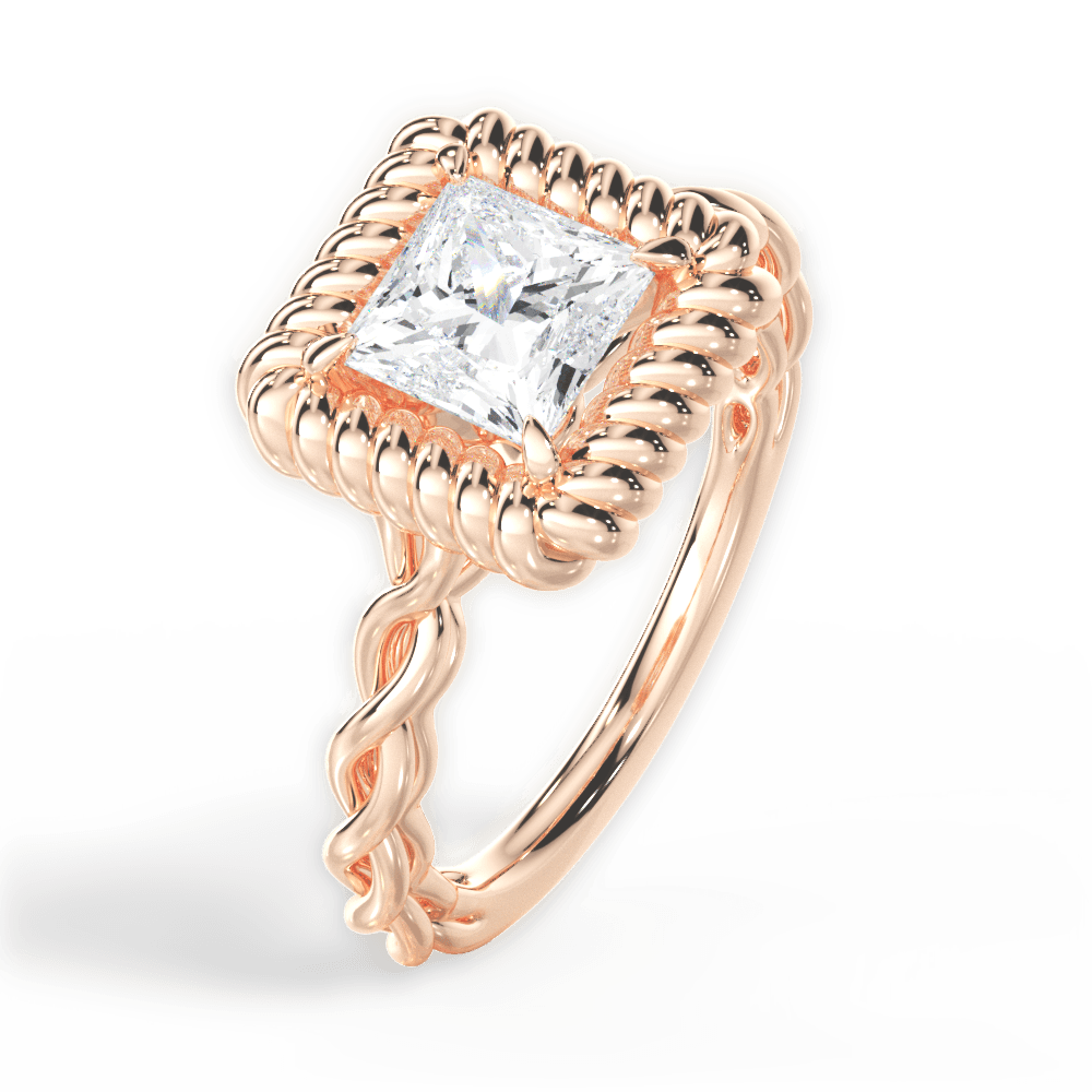 14kt Rose Gold/18kt Rose Gold/princess/perspective
