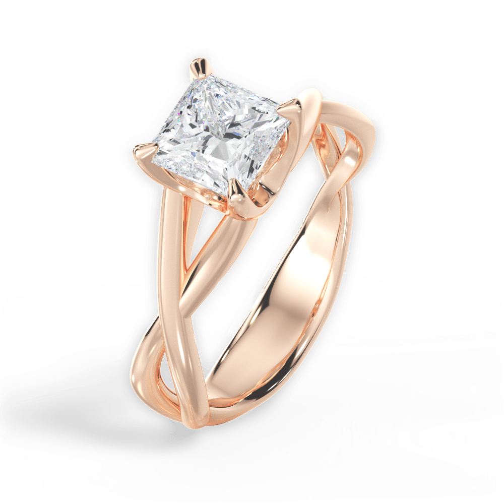 14kt Rose Gold/18kt Rose Gold/princess/perspective