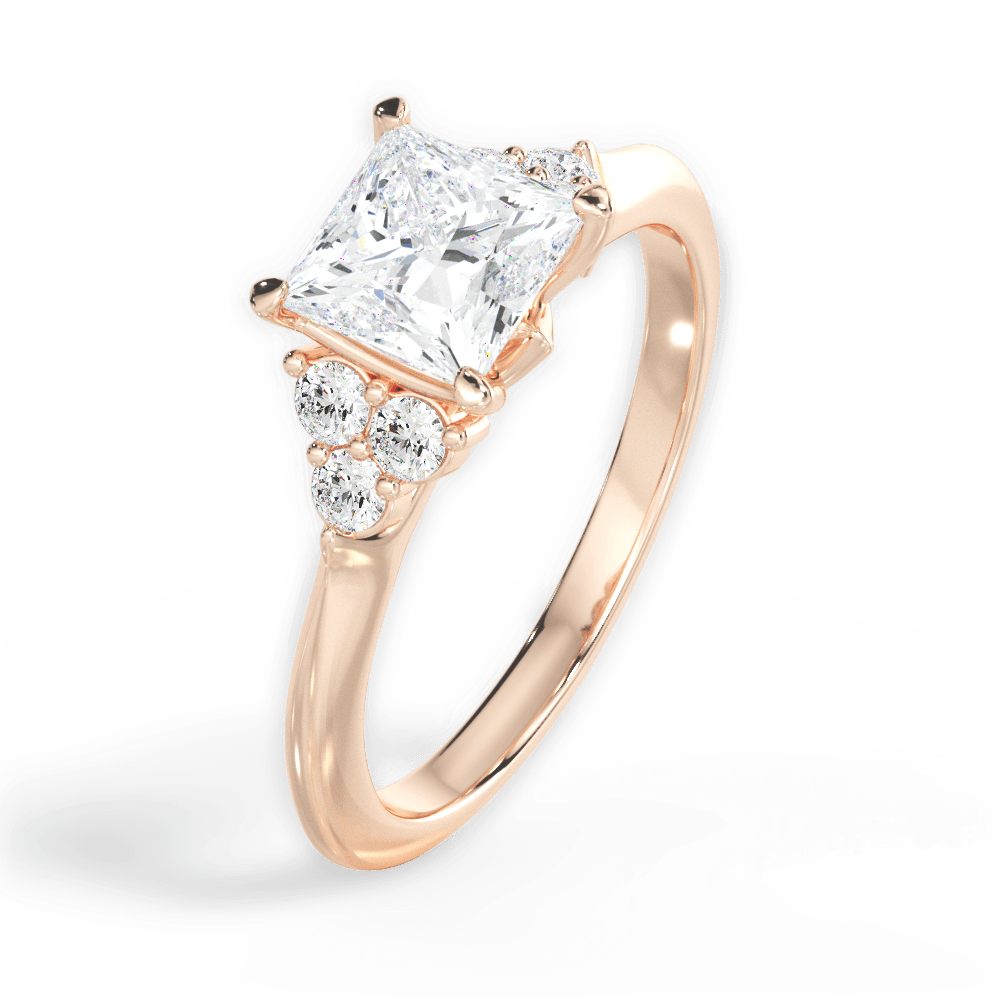 14kt Rose Gold/18kt Rose Gold/princess/perspective