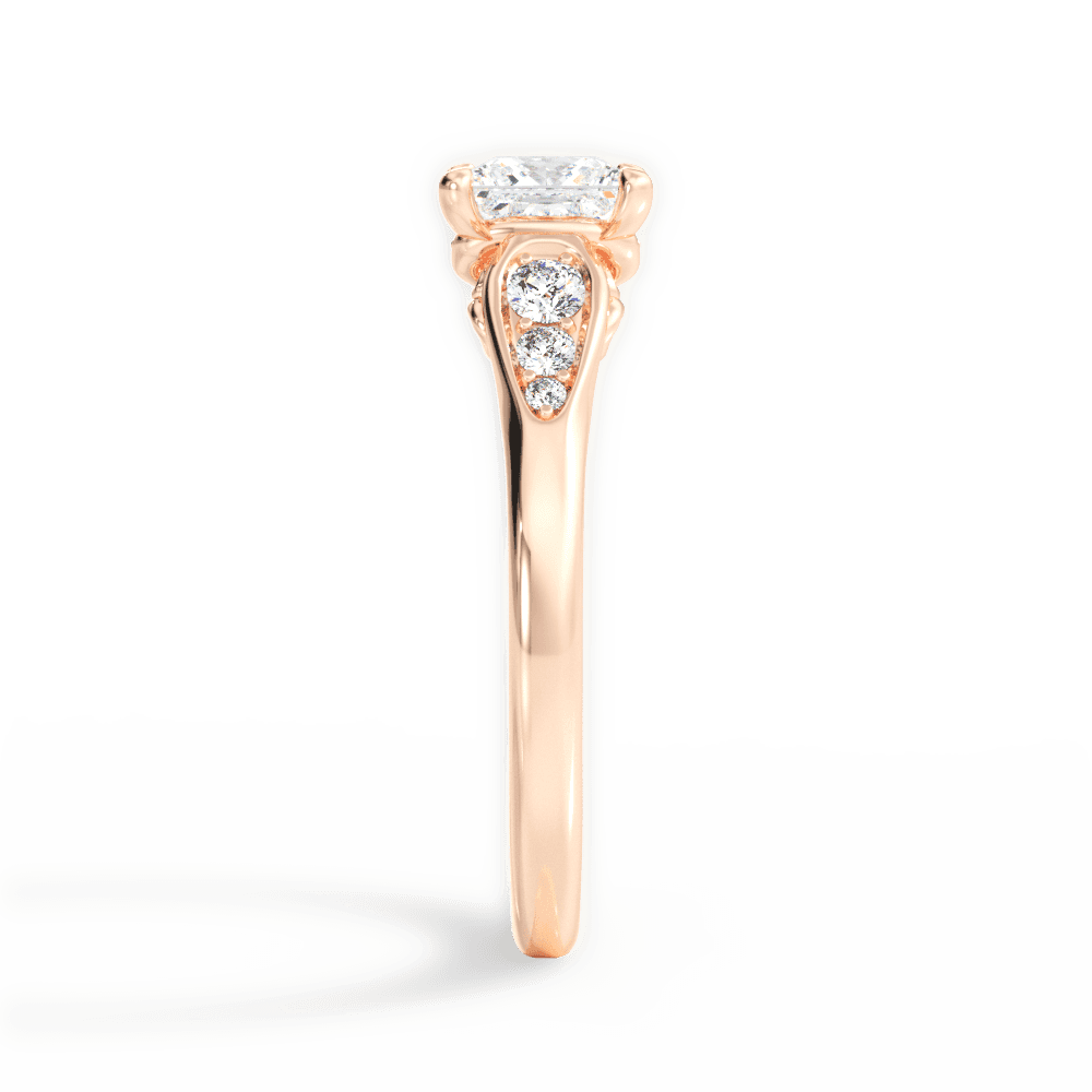 14kt Rose Gold/18kt Rose Gold/princess/side