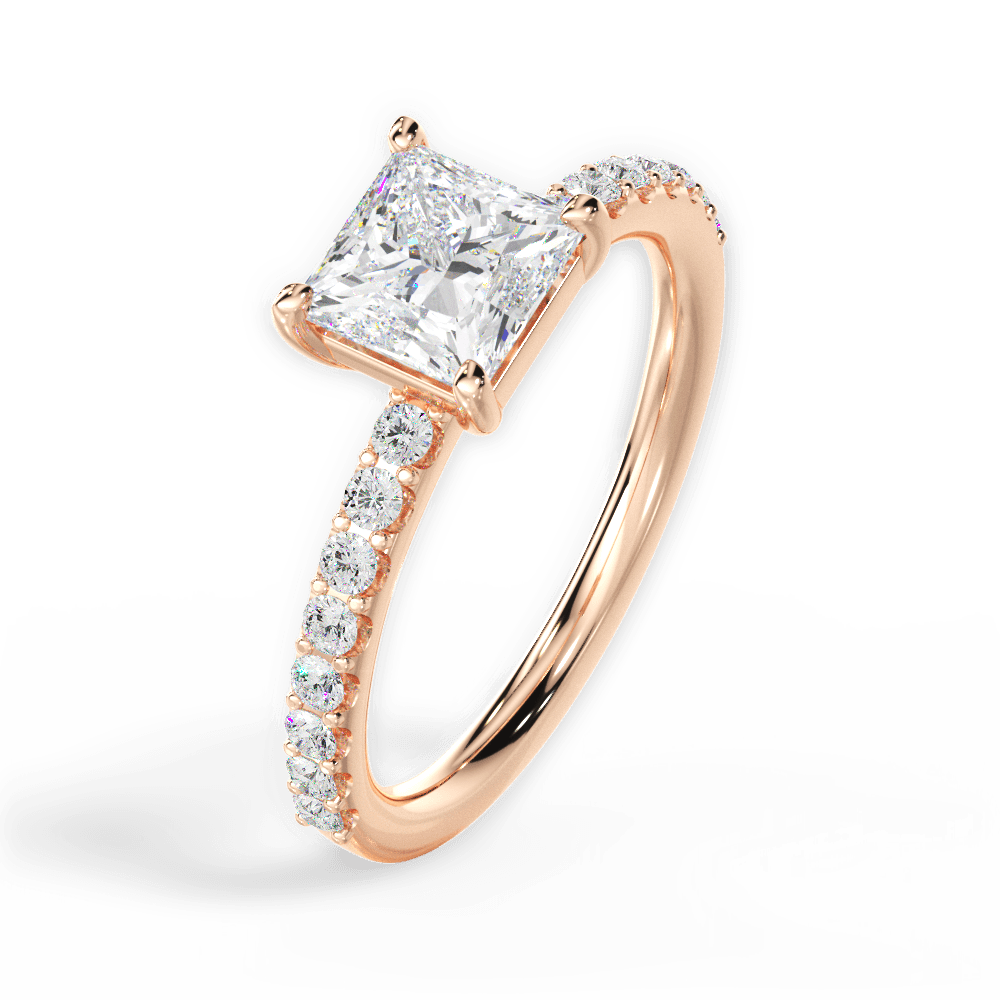 14kt Rose Gold/18kt Rose Gold/princess/side