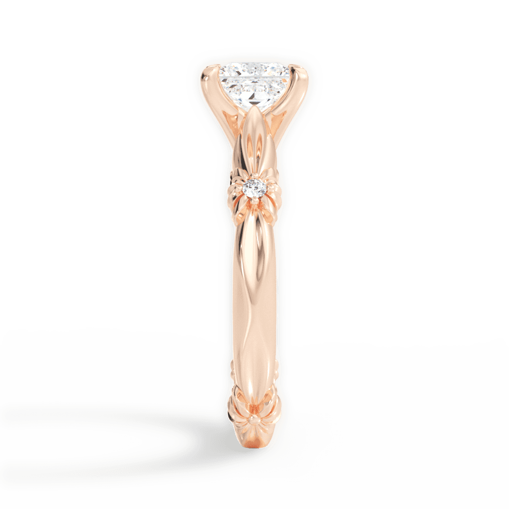 14kt Rose Gold/18kt Rose Gold/princess/side