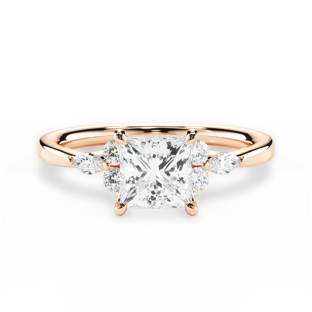 14kt Rose Gold/18kt Rose Gold/princess/top