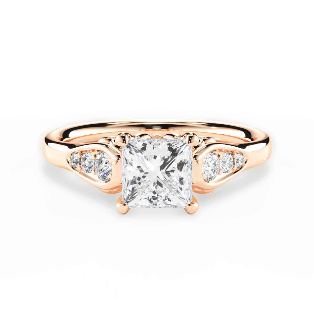 14kt Rose Gold/18kt Rose Gold/princess/top