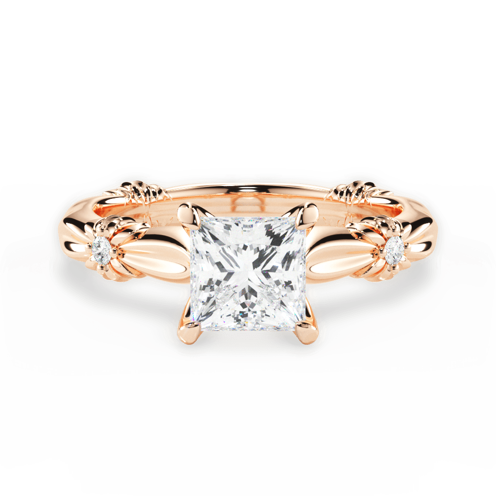 14kt Rose Gold/18kt Rose Gold/princess/top