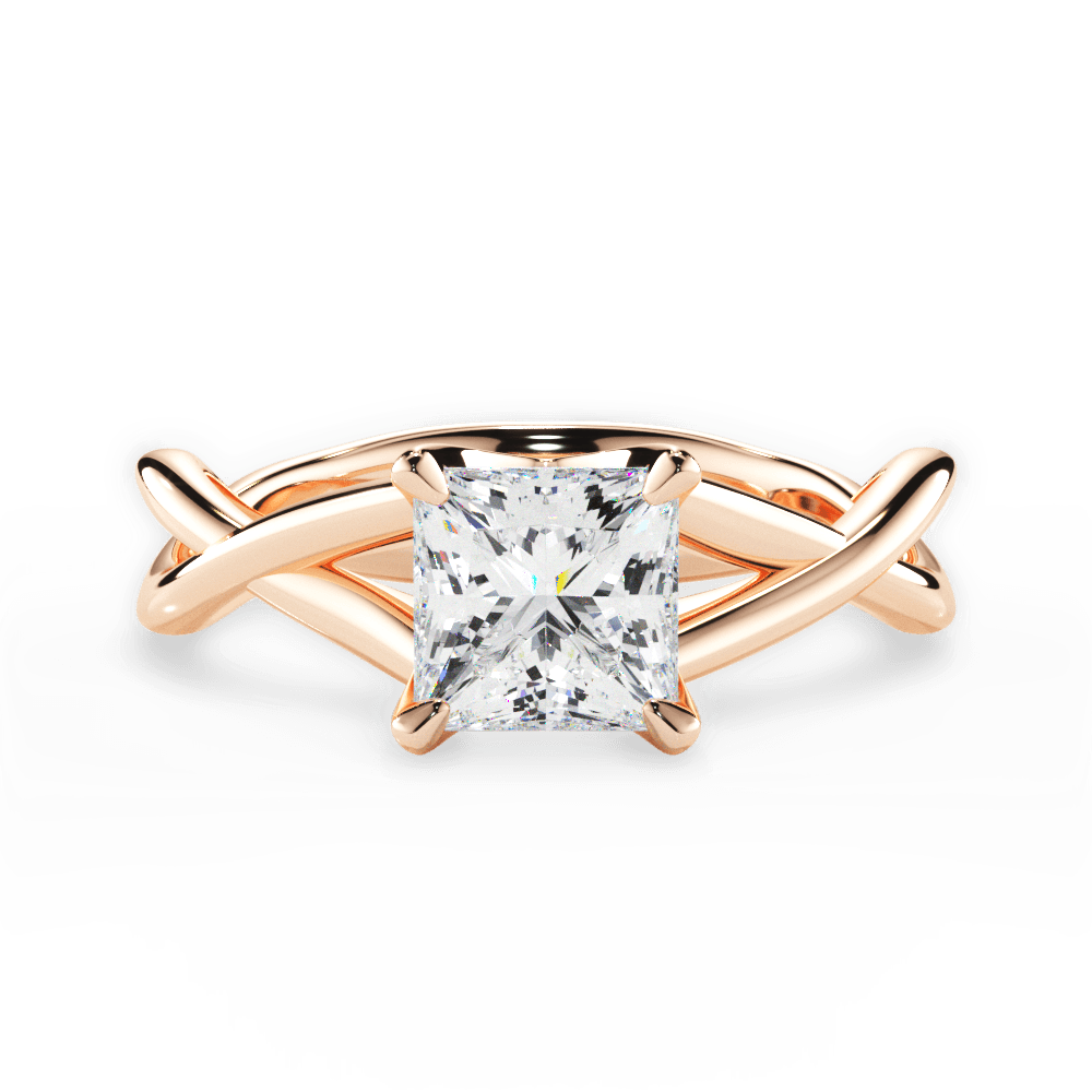14kt Rose Gold/18kt Rose Gold/princess/top