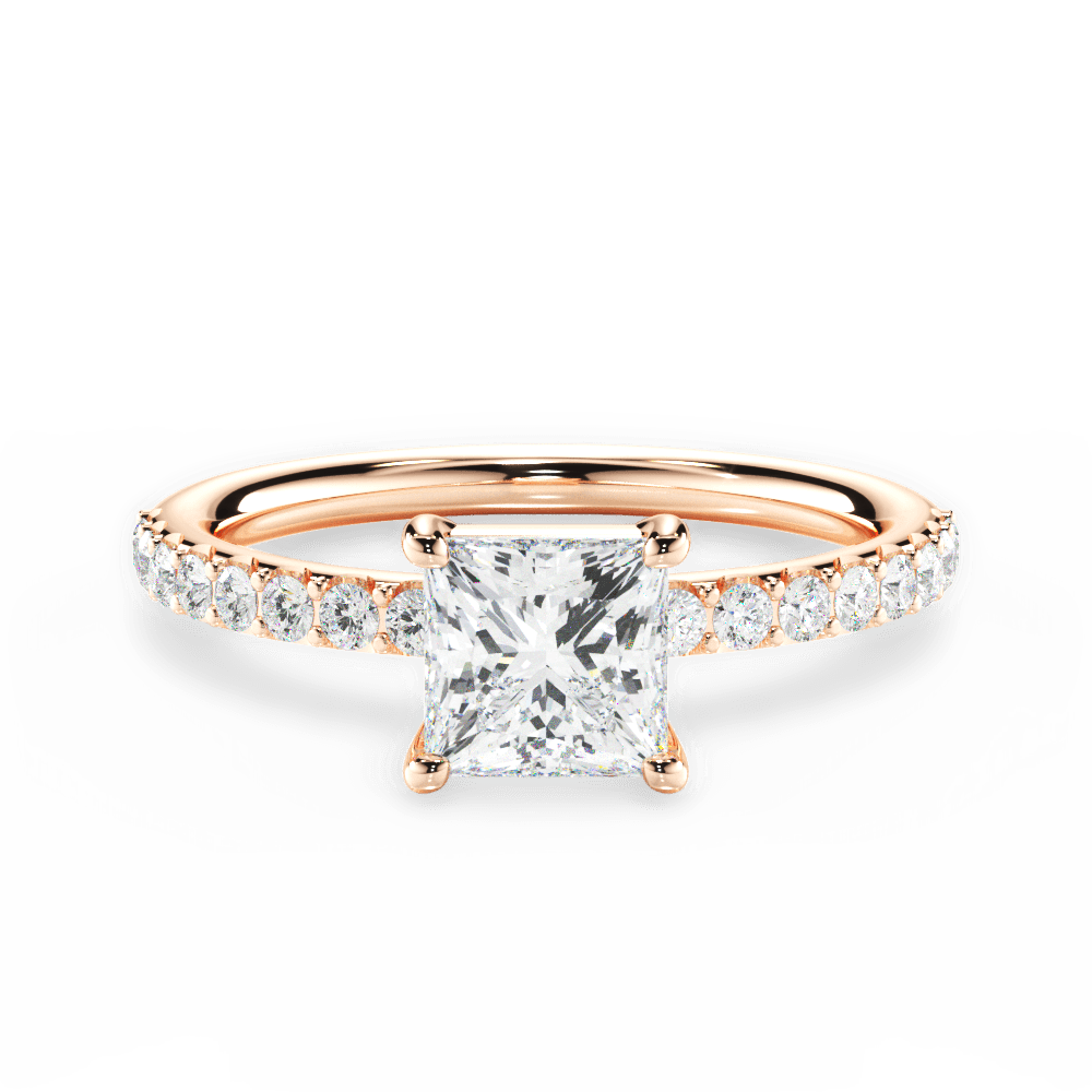 14kt Rose Gold/18kt Rose Gold/princess/top