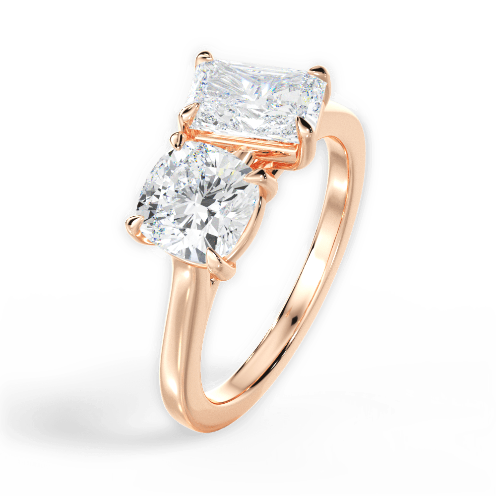 14kt Rose Gold/18kt Rose Gold/radiant/perspective