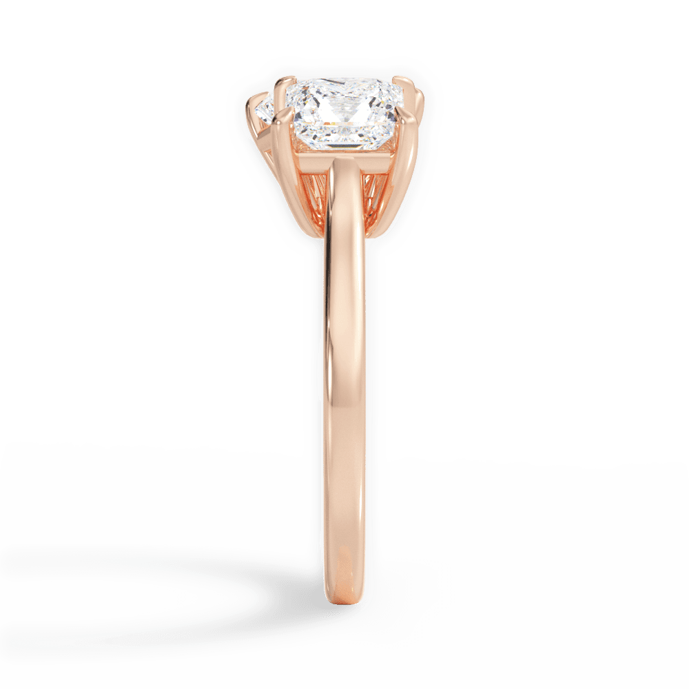 14kt Rose Gold/18kt Rose Gold/radiant/side