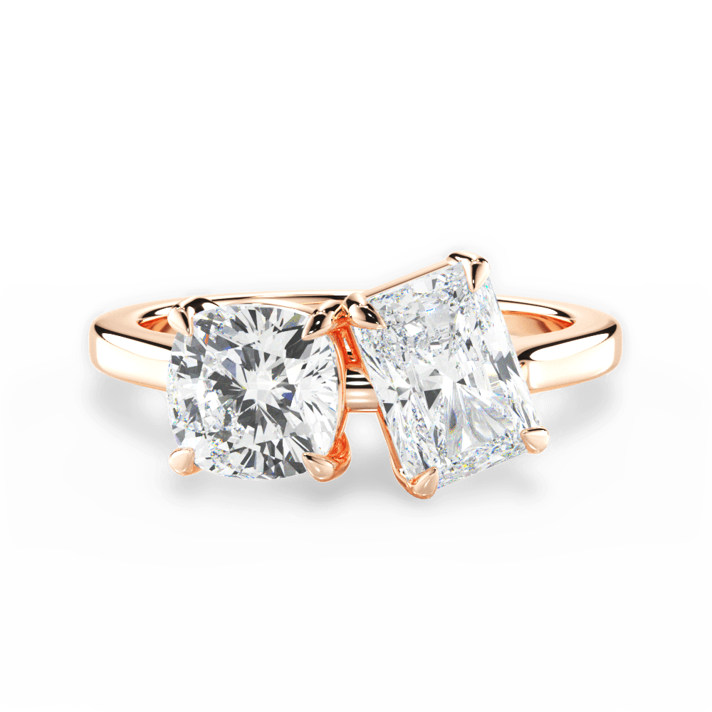 14kt Rose Gold/18kt Rose Gold/radiant/top