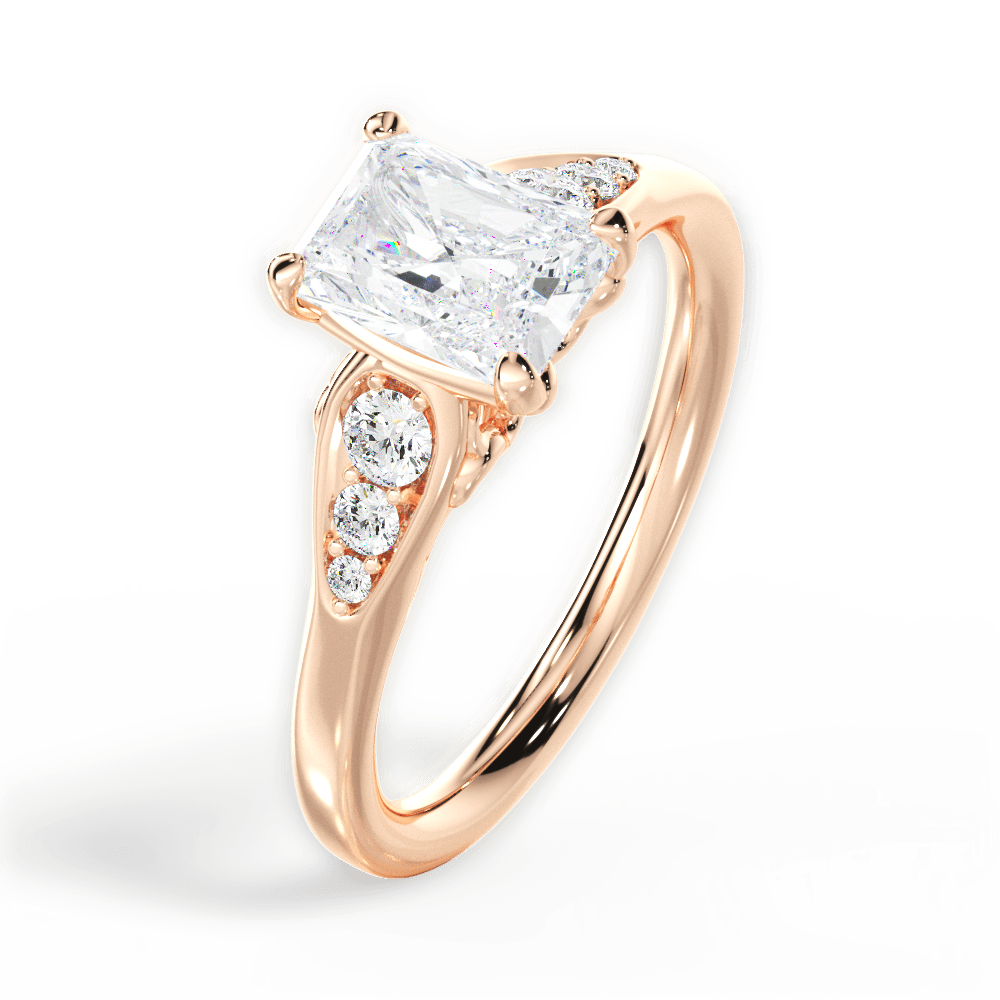 14kt Rose Gold/18kt Rose Gold/radiant/perspective