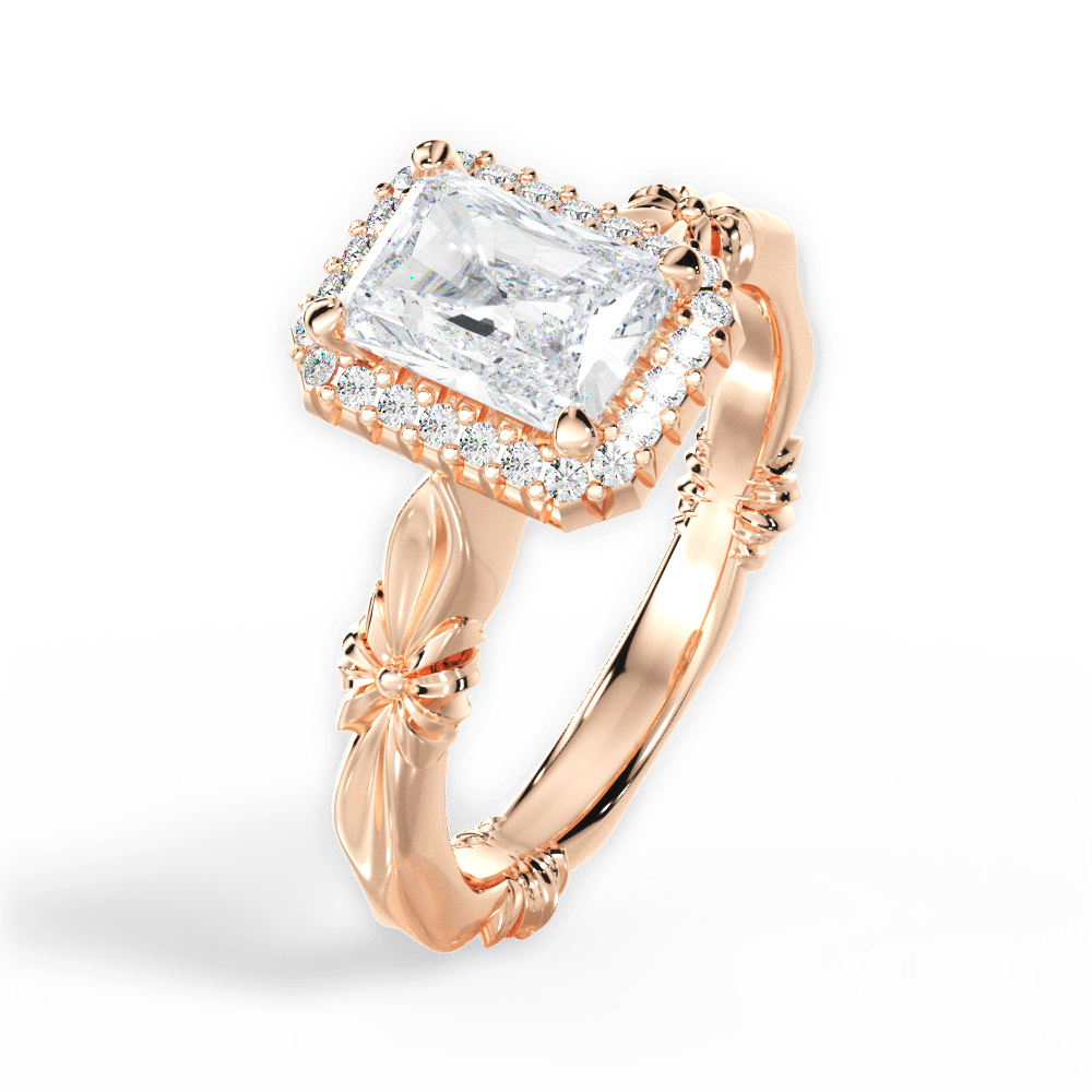 14kt Rose Gold/18kt Rose Gold/radiant/side